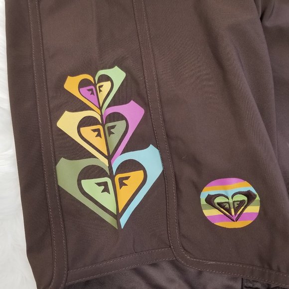 Roxy | Board Short Surf Wear Spell Out Brown 0 - Picture 2 of 7